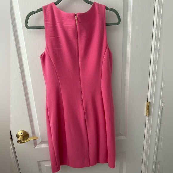 Lily Pultizer Janice Knit Shift Dress - Pink with Gold trim- size M - Picture 7 of 7